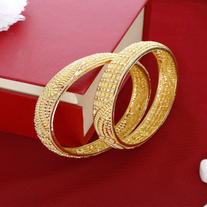 22kt Gold Chur Bangles-BNG21239SU2E74