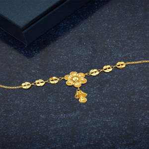 Delicate Blossom 22K Short Gold Necklace- NKSL3732 S414