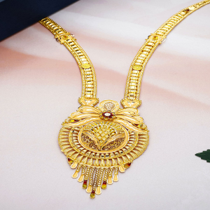 Blooming Beauty Long Gold Necklace-NKSS2050S345