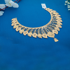 Paisley Arc Semi Long Gold Necklace-1060008781256AA S264