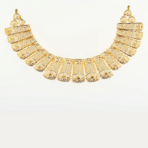 Heritage Panel Traditional Gold Choker Necklace-1060006981764AA S264