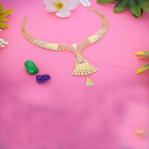 Vastra V-Drop Semi Long Gold Necklace-1060008784233AA S101