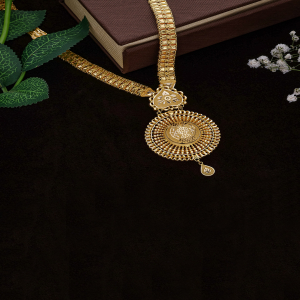 Ornate Bloom long Gold Necklace-1060011016802AA S373