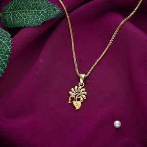 Peepal Leaf 22K Gold Kids Pendant Locket - LKT4737SU2ECG