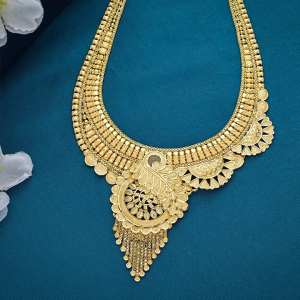 Paisley Filigree 22K Gold Long Necklace - NKSL6469 SU2E83