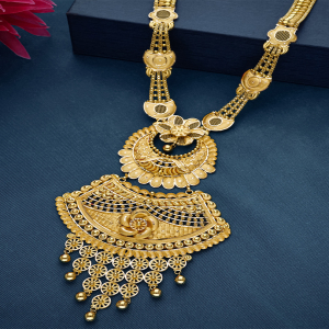 Swarna Pushpa Antique Long Gold Necklace-NKSS2352 SU2EA1