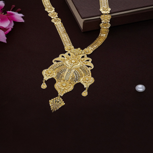 Mayura Kusum Traditional Long Gold Necklace-1060011070774AA S401