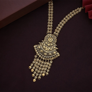 22K Ruby Enamel Gold Long Necklace – NKSL6626 S364