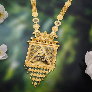Elaborate Floral Gold Necklace-NKSS5600 SU2E83