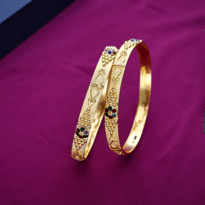 Floral Meenakari Gold Bangles - BNG22952S322