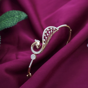 Floral Vines Dual-Band Diamond Bracelet in 18K Gold - DLBR0278SU2ECA