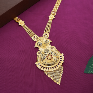 Ornate Floral Jali Rani Haar Gold Necklace with Enamel Accents - NKSL7559SU32A1