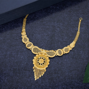 Elegant Floral Mandala Jali Gold Necklace - NCKSS5335S406