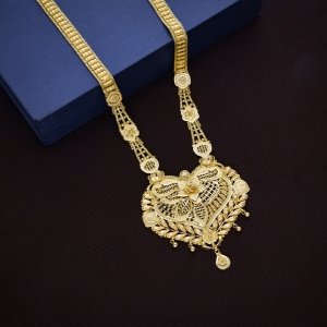 Floral Heart Filigree Gold Necklace - NKSL8602SU2EAE