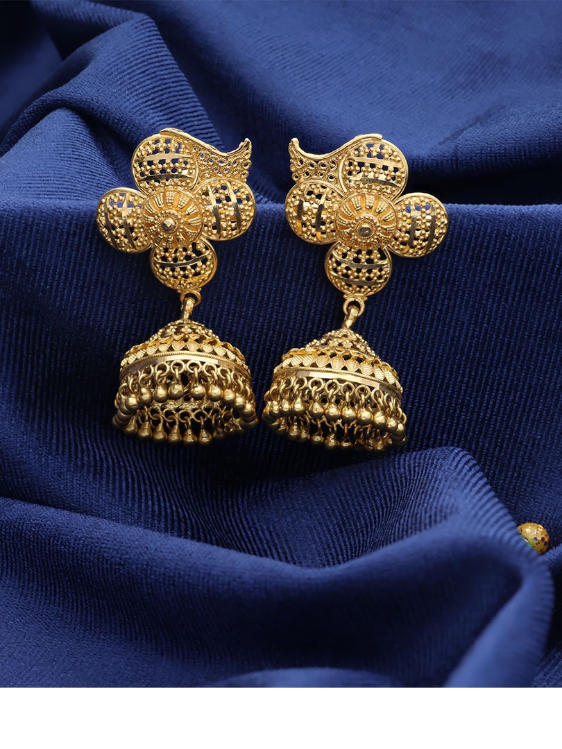 Floral Grace Dangle Jhumki-1060005733791AA S101 - Image 2