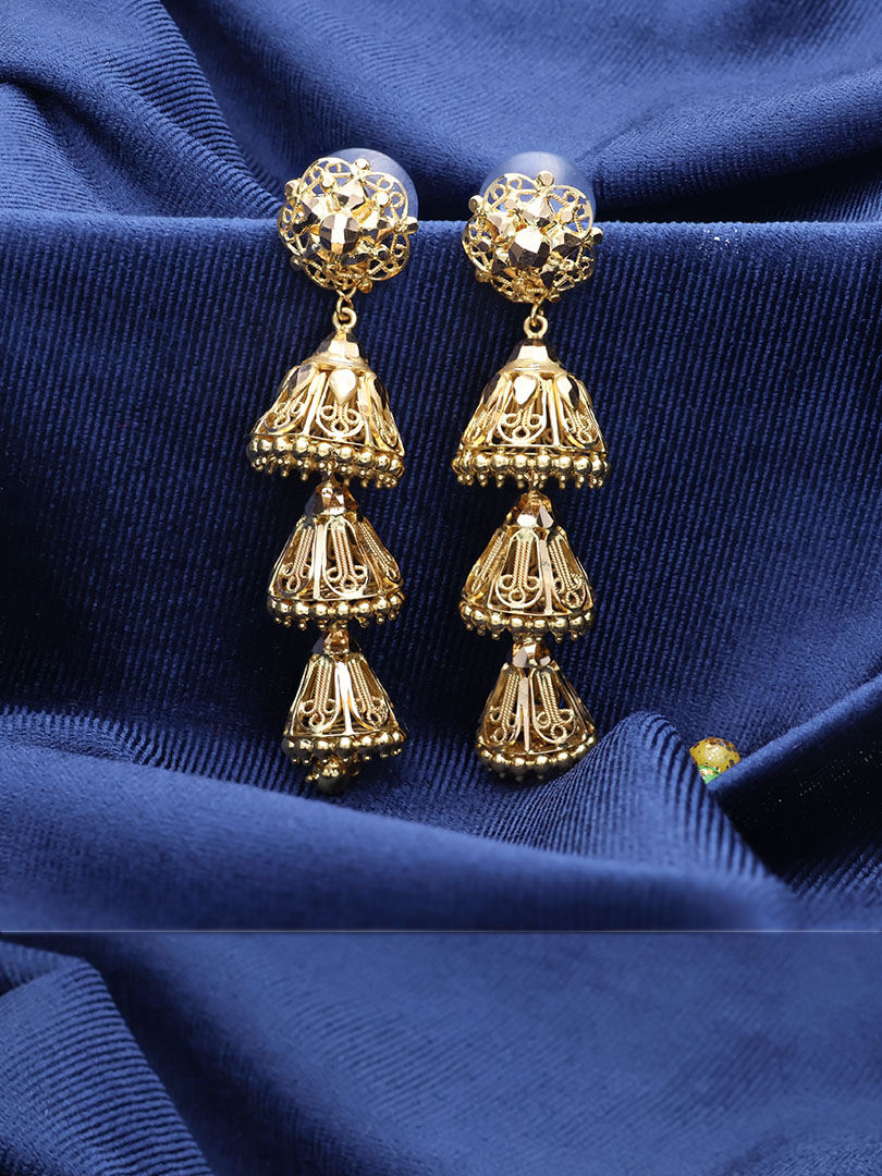 Whispering Three Layer Twilight Jhumki-1060007261667AA S342 - Image 2