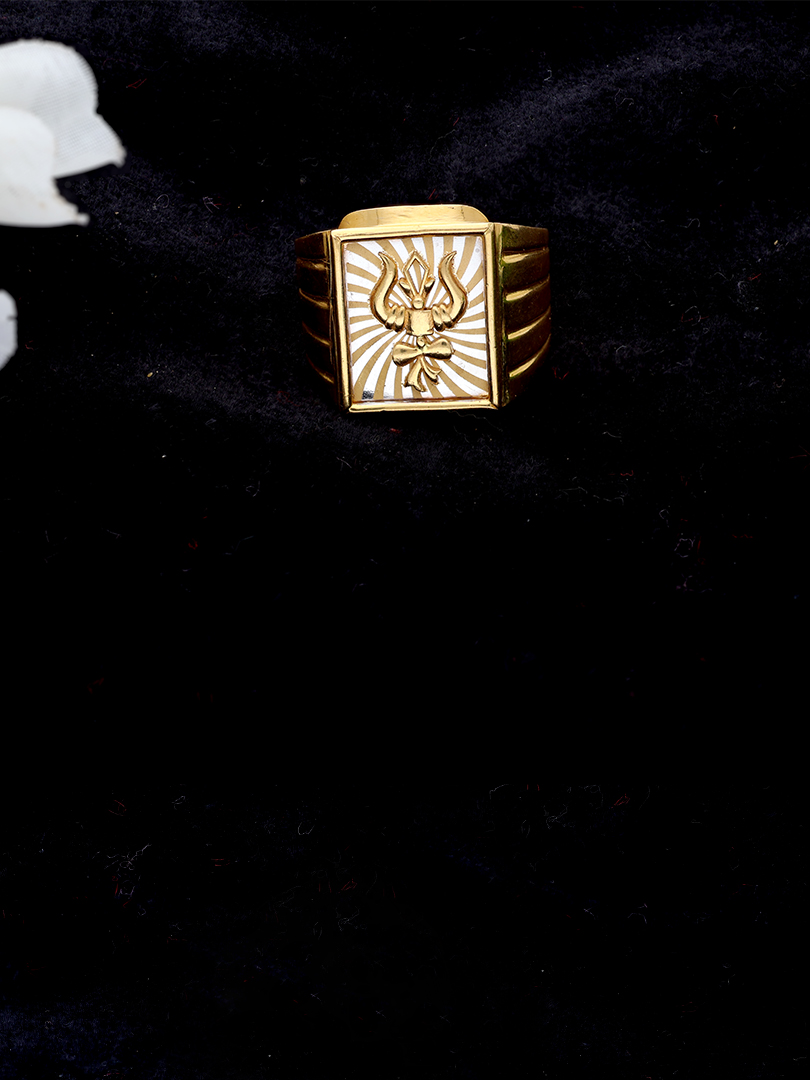 Divine Trishul Emblem Gold Ring For men-1060006023020AA S174 - Image 2