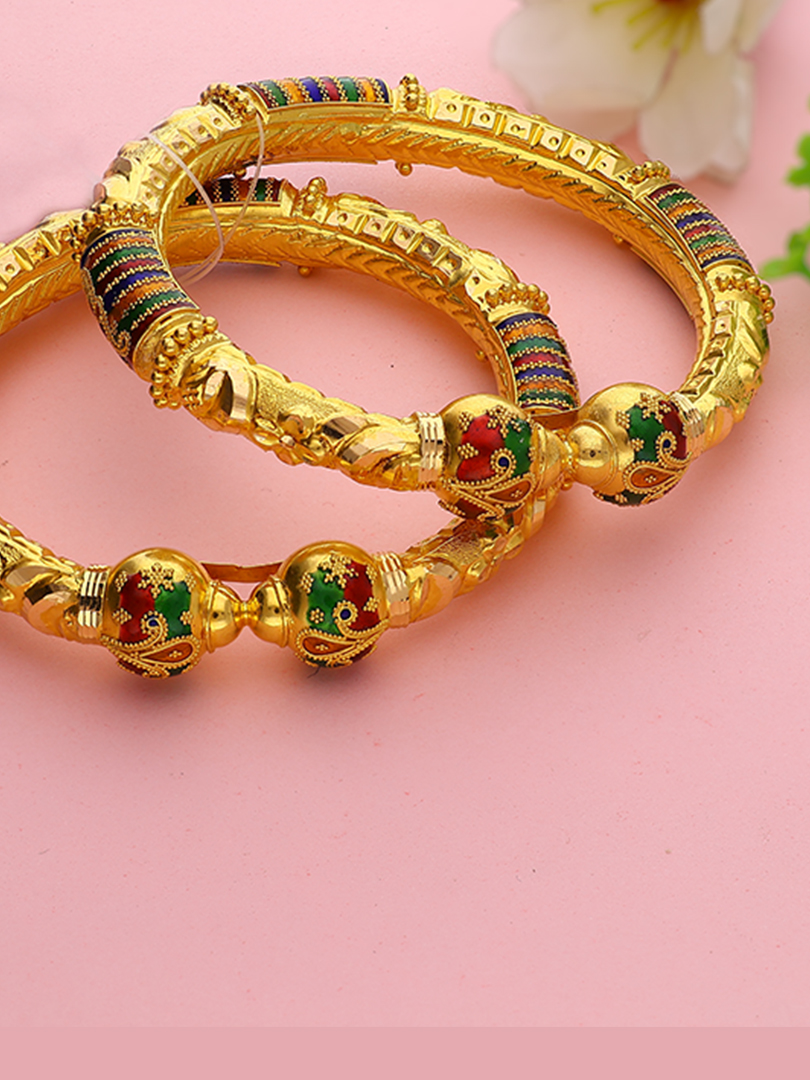 Rajwadi Meenakari Bangles-1060005561790AA S310 - Image 2