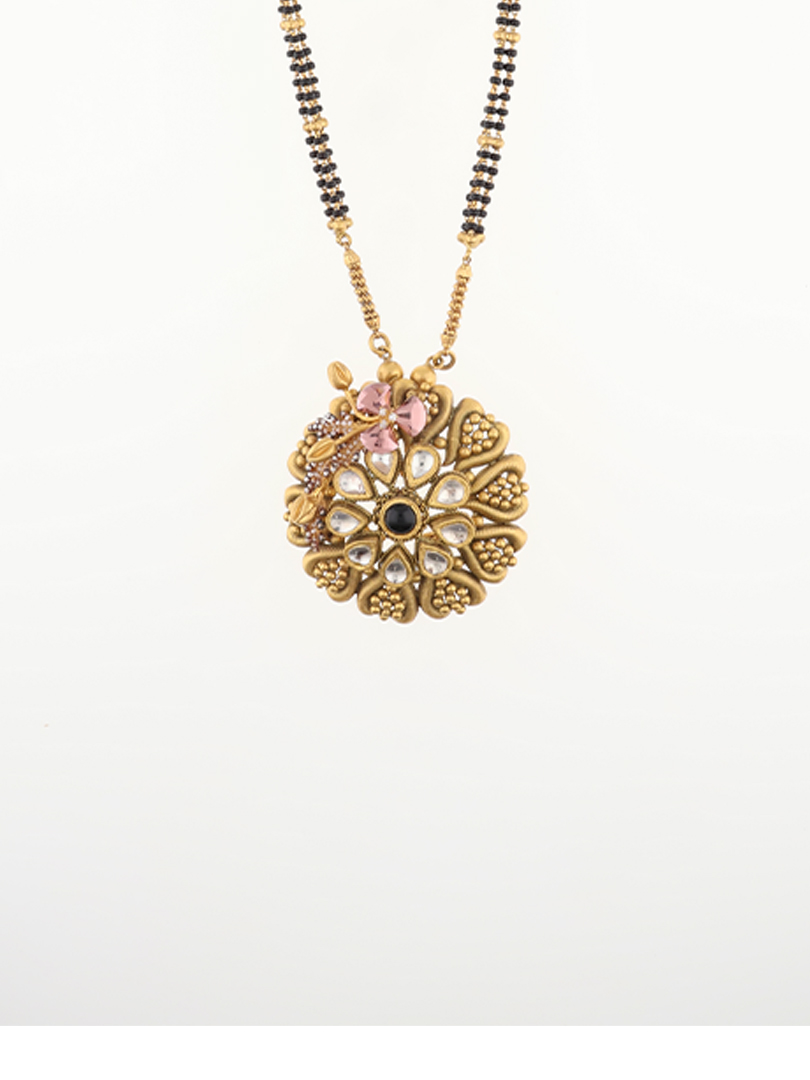 Floral 22K Gold Designer Mangalsutra - 1060001822383AA S101 - Image 2