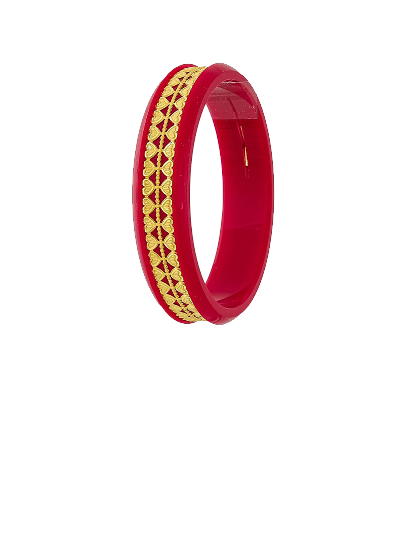 22K Heritage Motif Gold Sankha Bangles-SJ-27 - Image 2