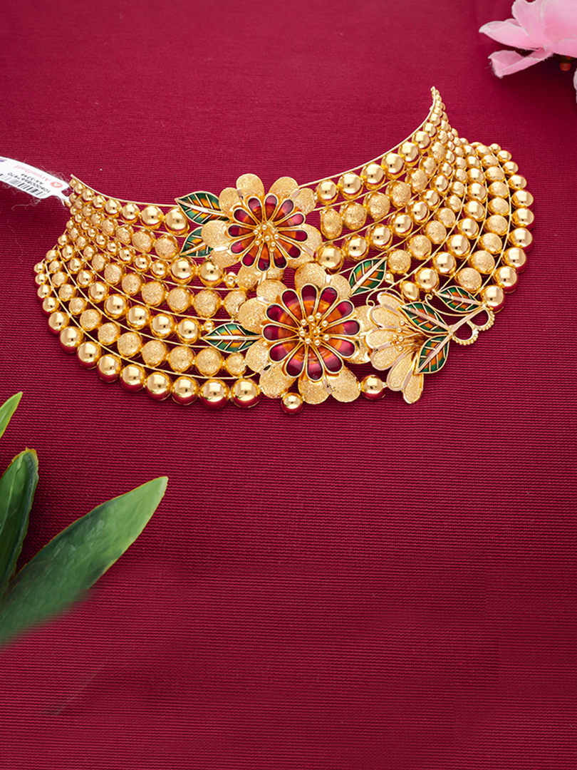 Ruby Bloom Traditional Gold Choker Necklace -1060008667970AA S346 - Image 2