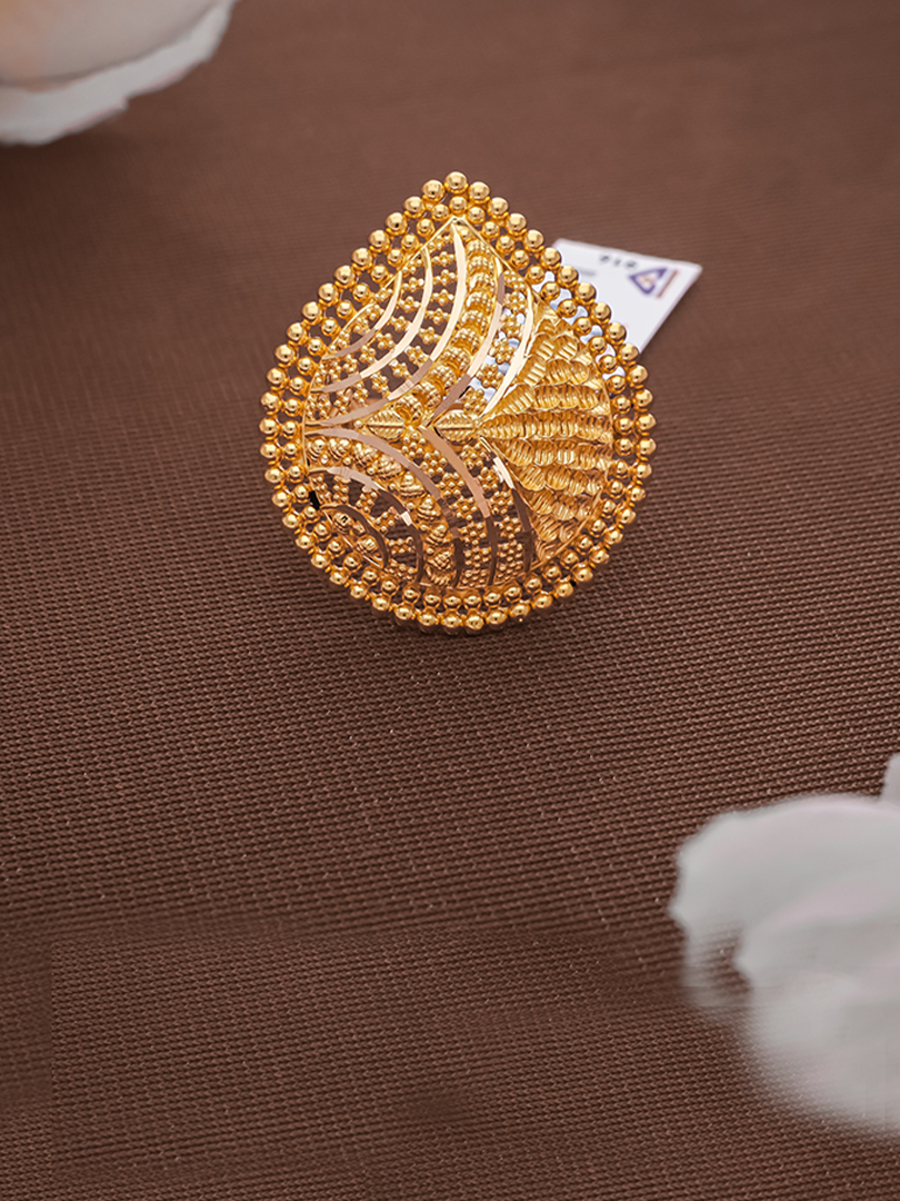 Golden Teardrop Elegance Ring-1060008669783AA S346 - Image 2