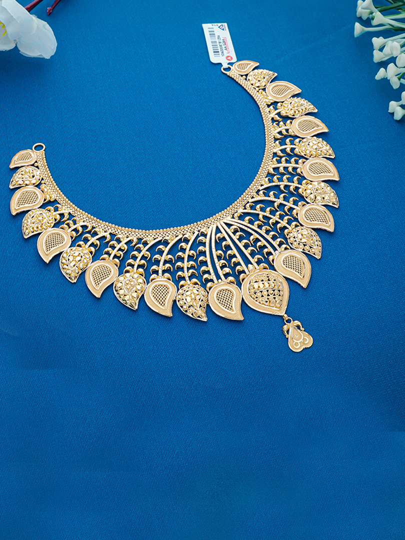 Paisley Arc Semi Long Gold Necklace-1060008781256AA S264 - Image 2