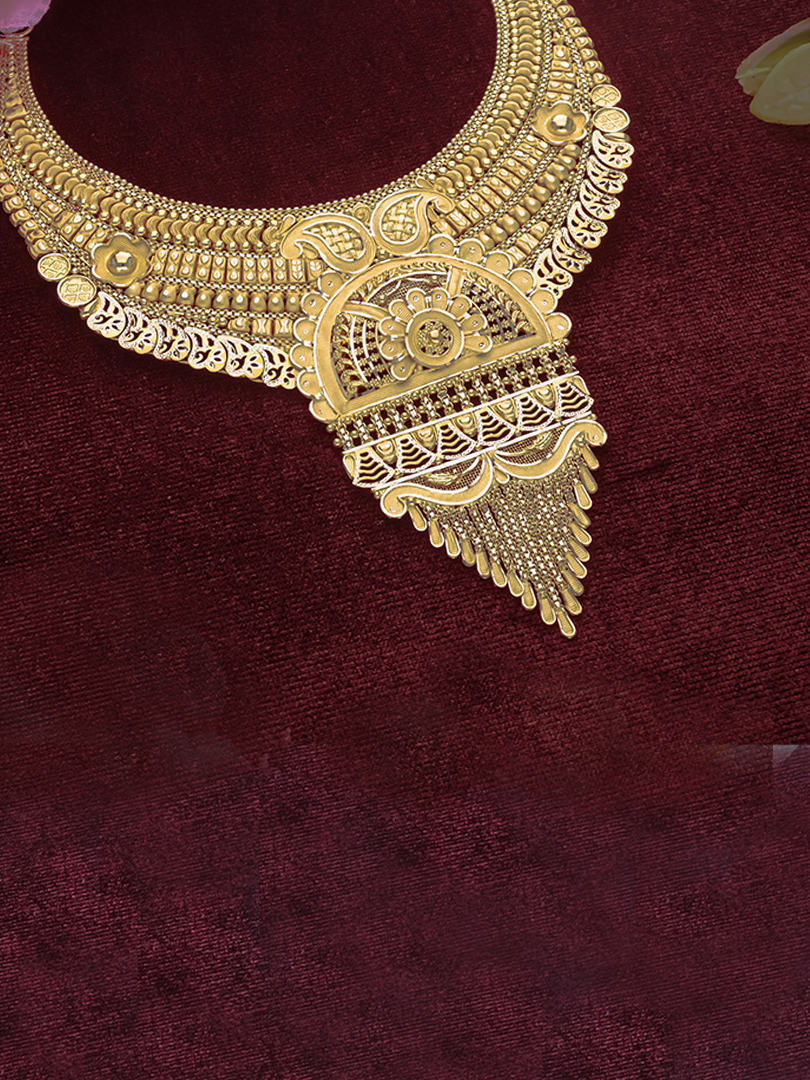 Royal Arch 22kt Semi Long Gold Necklace-1060008781270AA S264 - Image 2