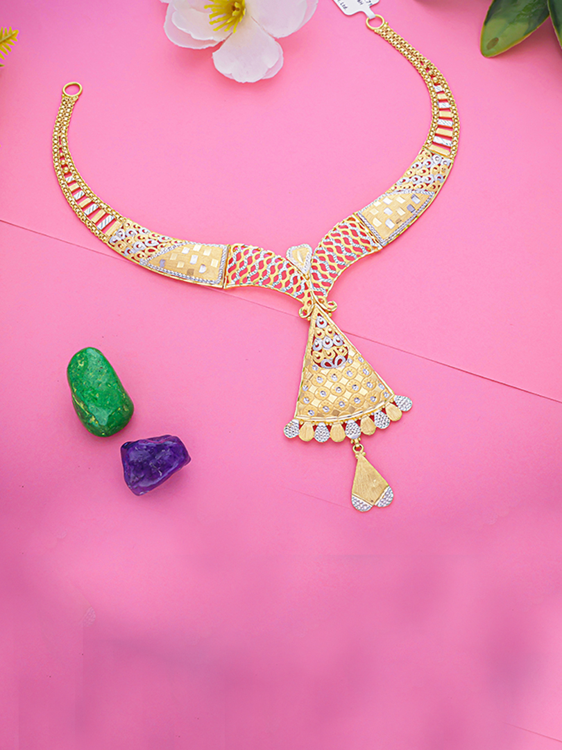 Vastra V-Drop Semi Long Gold Necklace-1060008784233AA S101 - Image 2