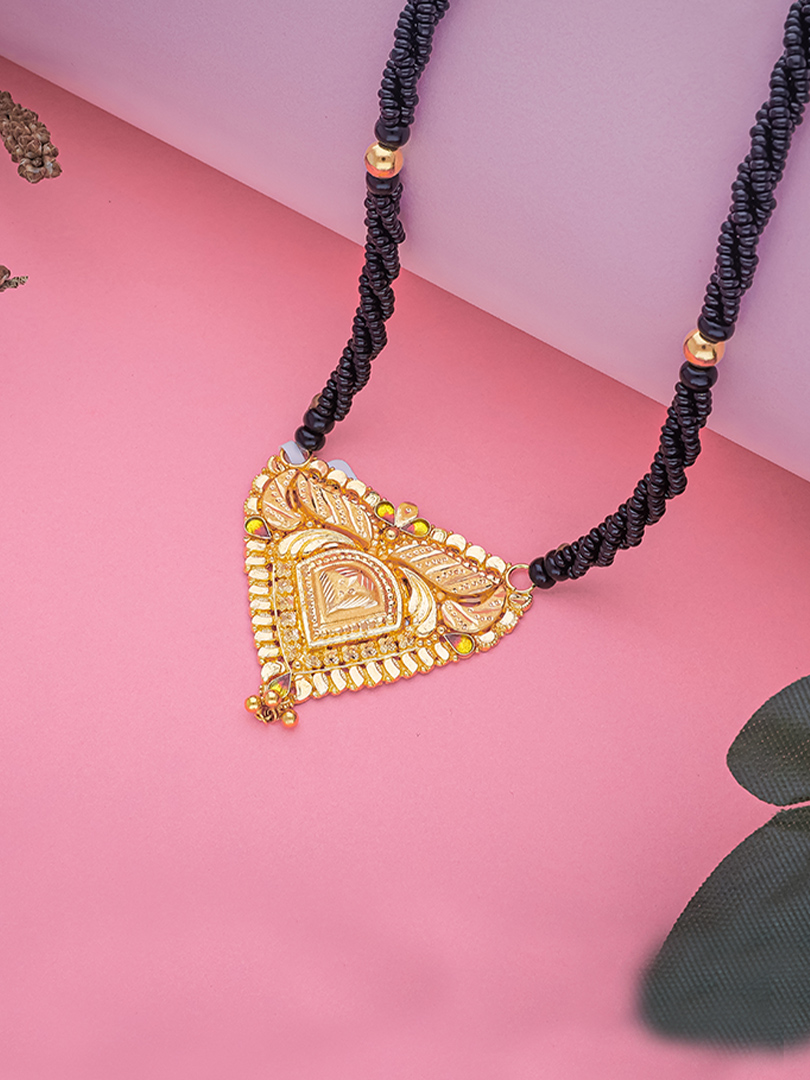 Traditional Semi Long Gold Mangalsutra-1060009766399AAS14 - Image 2