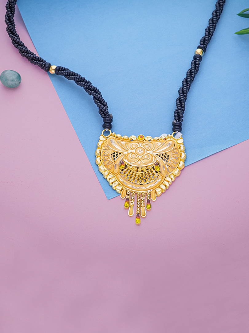 Heritage Glam Semi Long Gold Mangalsutra-1060009766429AAS14 - Image 2