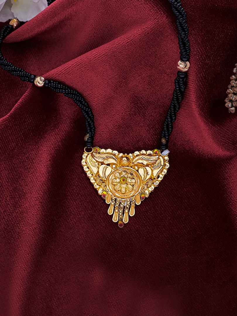 Regal Roots Semi Long Gold Mangalsutra-1060009766443AAS14 - Image 2