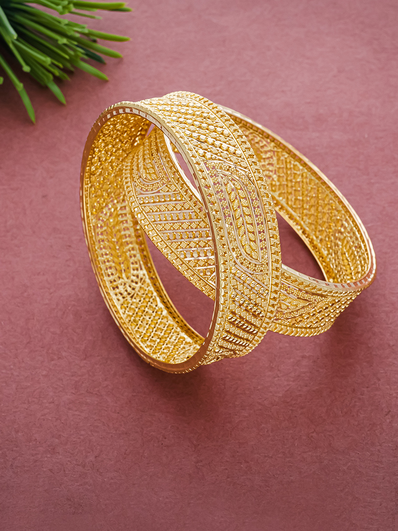 Golden Lattice Bangles-1060009848309AA S101 - Image 2