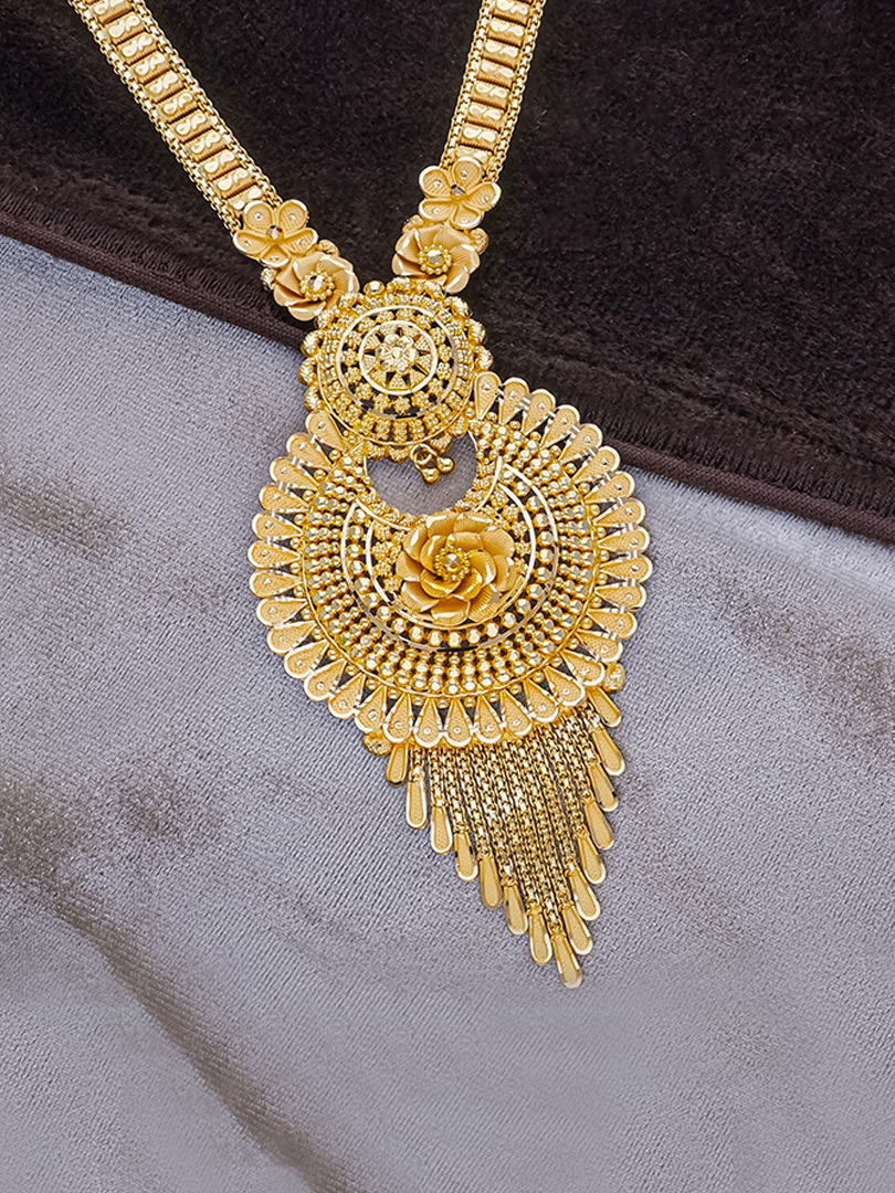 Rosette Trail Long Gold Necklace-1060009954000AA S384 - Image 2