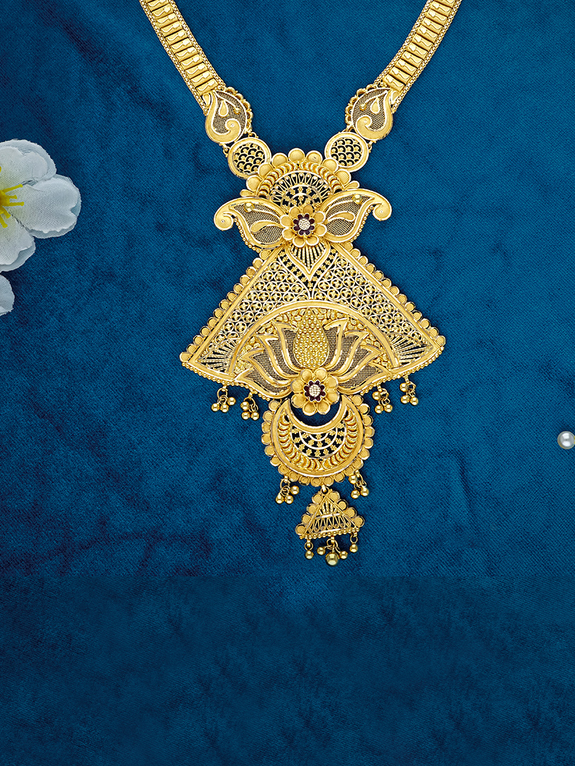 Lotus Beauty Long Gold Necklace-1060010870542AA S406 - Image 2