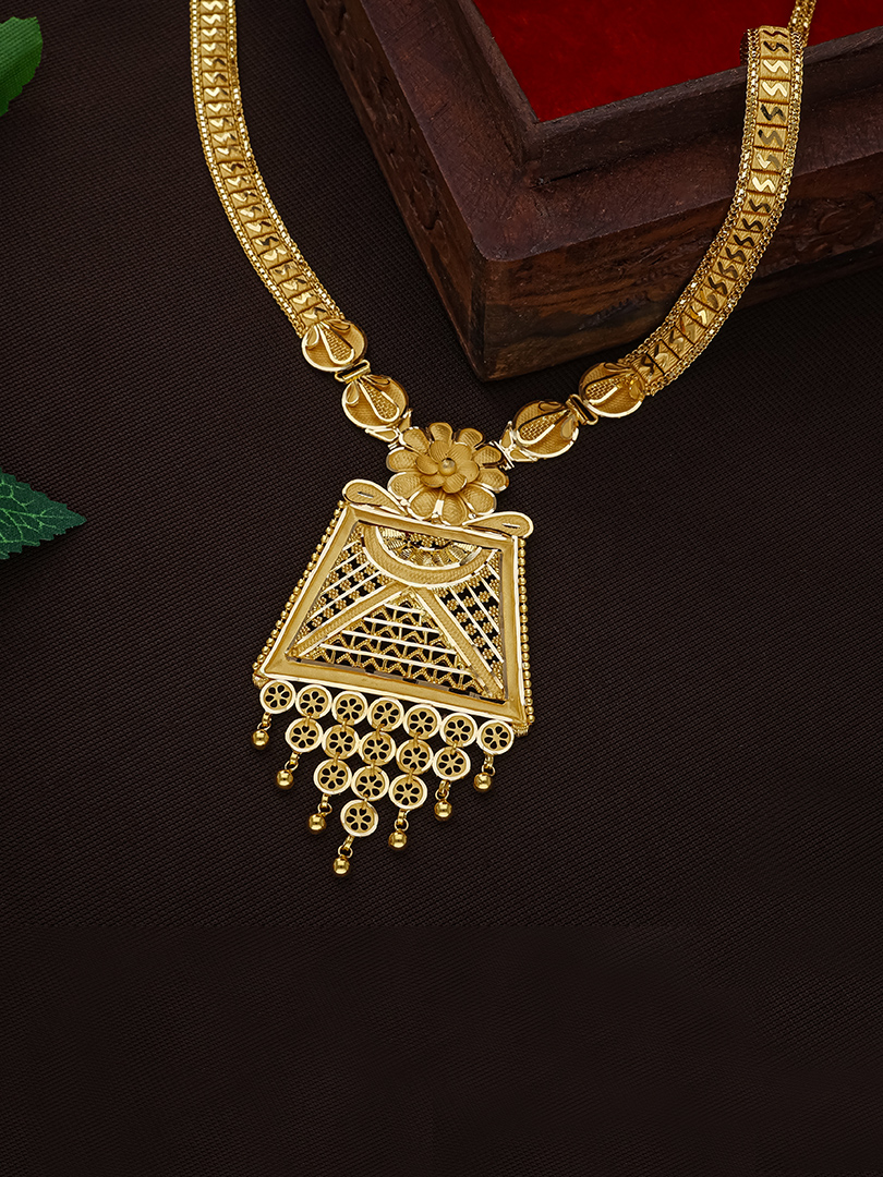 Rectangular Grace Long Gold Necklace-1060010895880AA S381 - Image 2