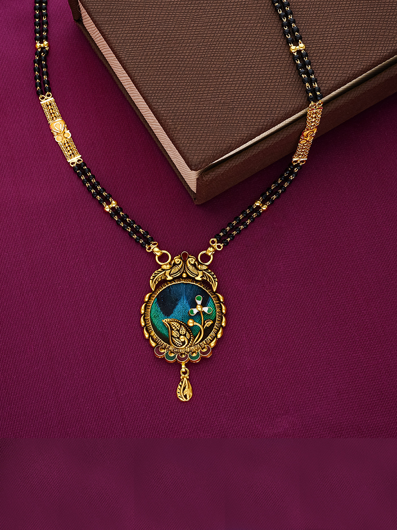 Floral Mayura Elegance Mangalsutra - 106001101524AA S110 - Image 2