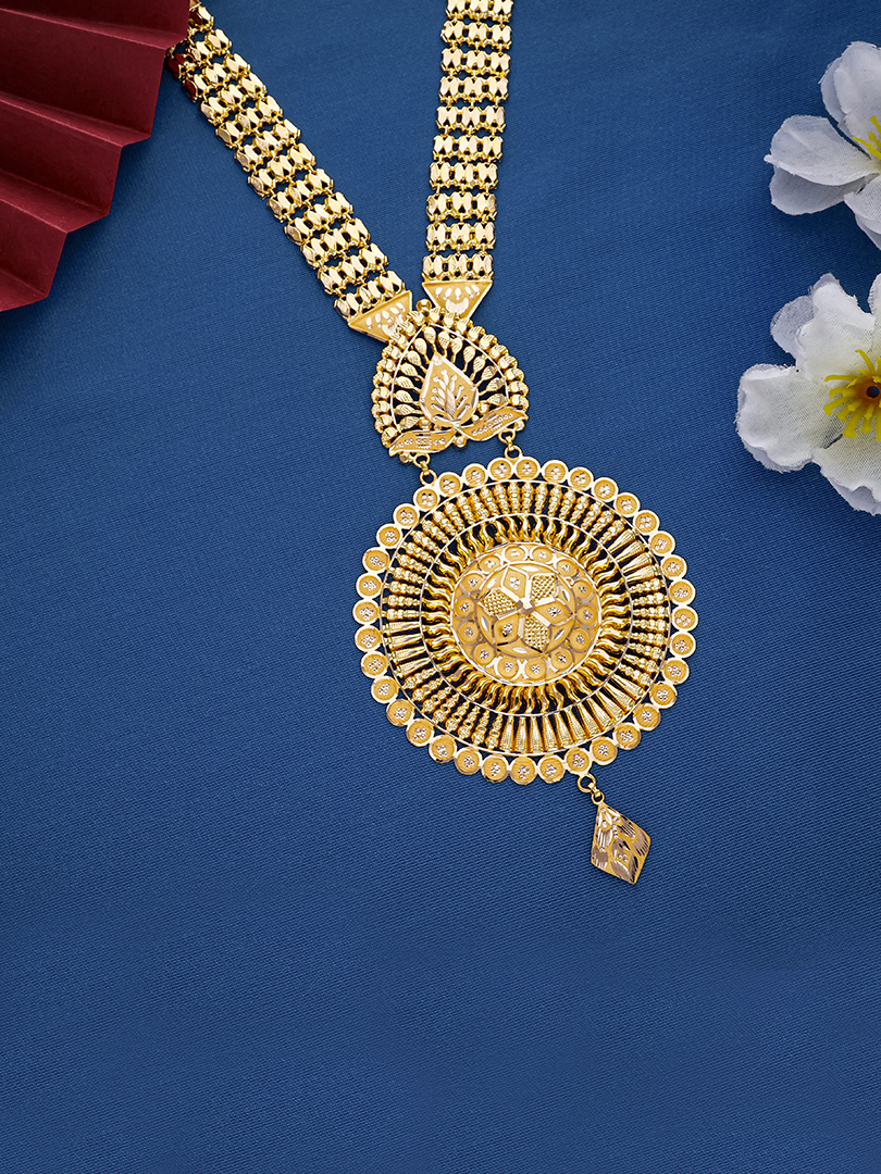 Chakra Valli Traditional Long Gold Necklace-1060011016819AA S373 - Image 2