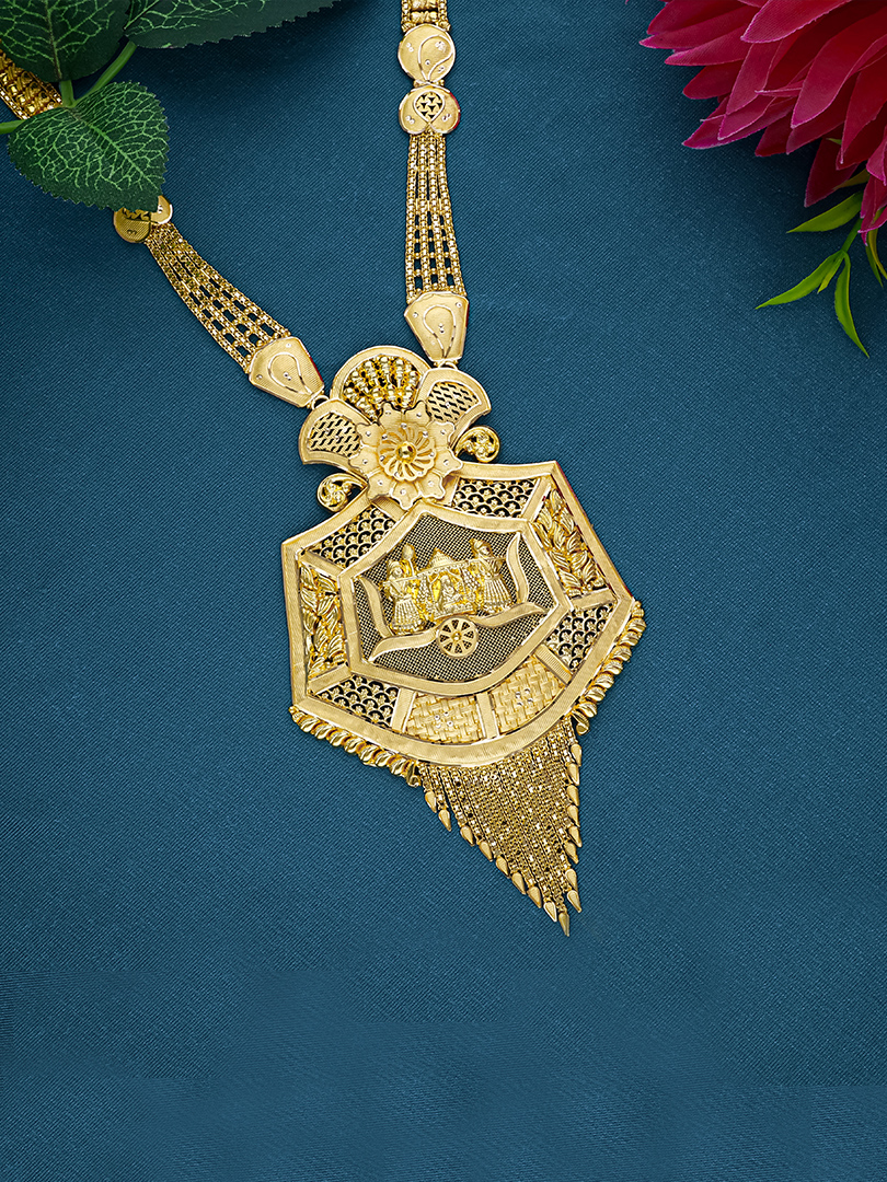 Bride's Palanquin Elegance Long Gold Necklace-1060011070750AA S401 - Image 2