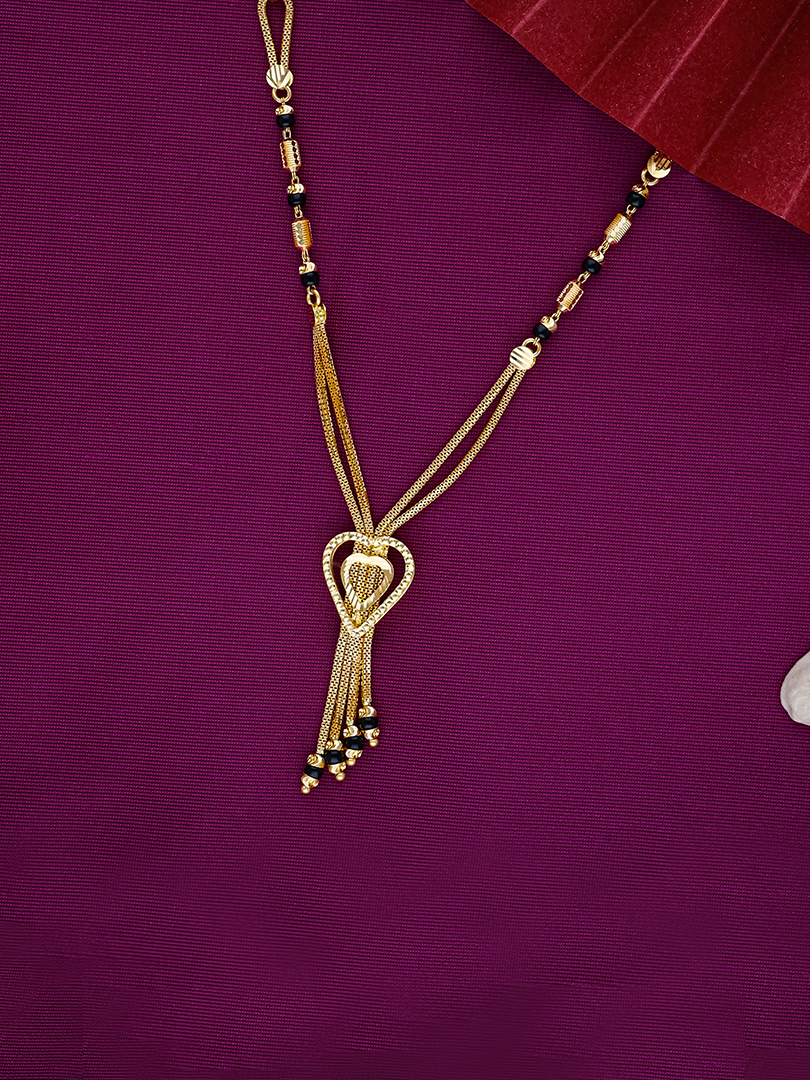 Heartline Semi Long Gold Mangalsutra-1060011327380AAS297 - Image 2