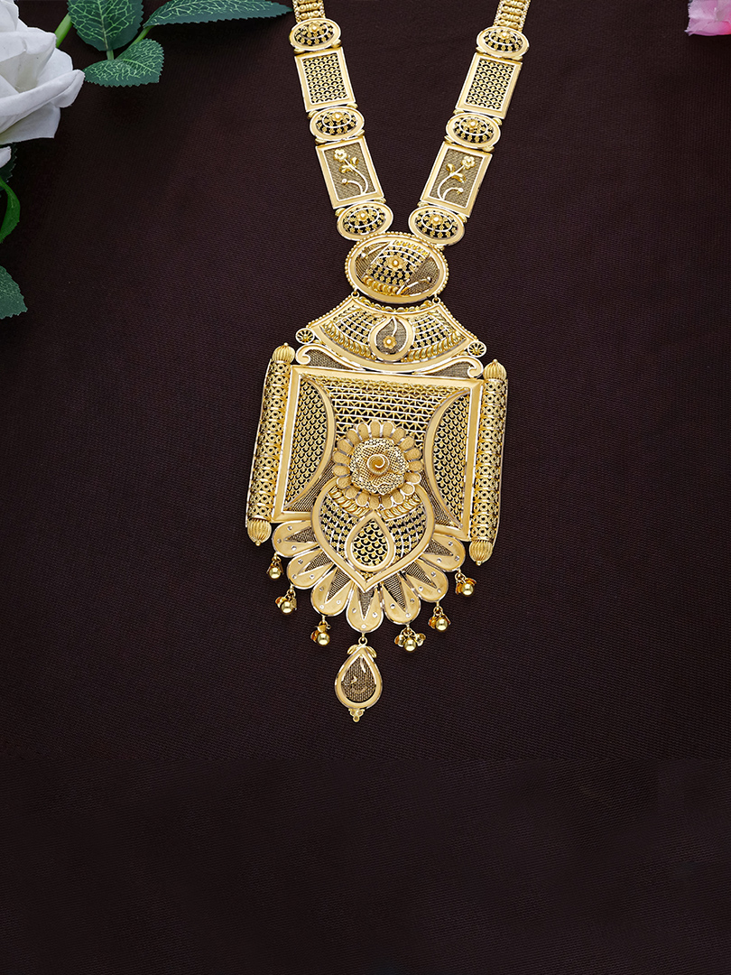 Vinyasa Floral Panel Long Gold Necklace-1060011180565AA S252 - Image 2