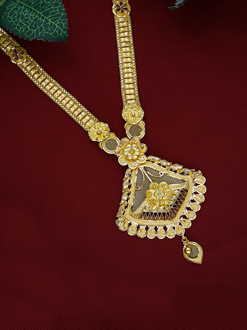 Kusuma Veena Traditional Long Gold Necklace-1060011359527AA S381 - Image 2