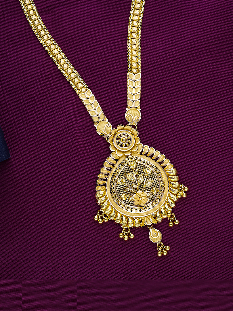 Pushpavalli Traditional Long Gold Necklace-1060011356113AA S421 - Image 2