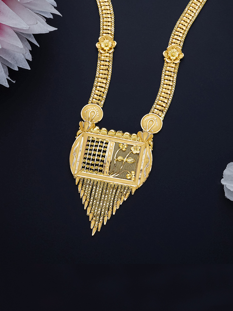 Regal Fringe Long Gold Necklace-1060011359510AA S381 - Image 2