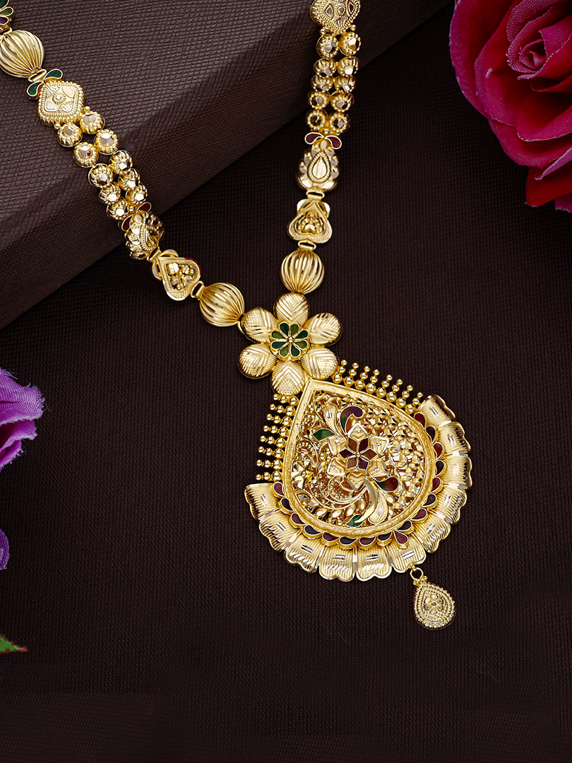 Kanaka Pushpa Long Gold Necklace-1060011458213AA S416 - Image 2