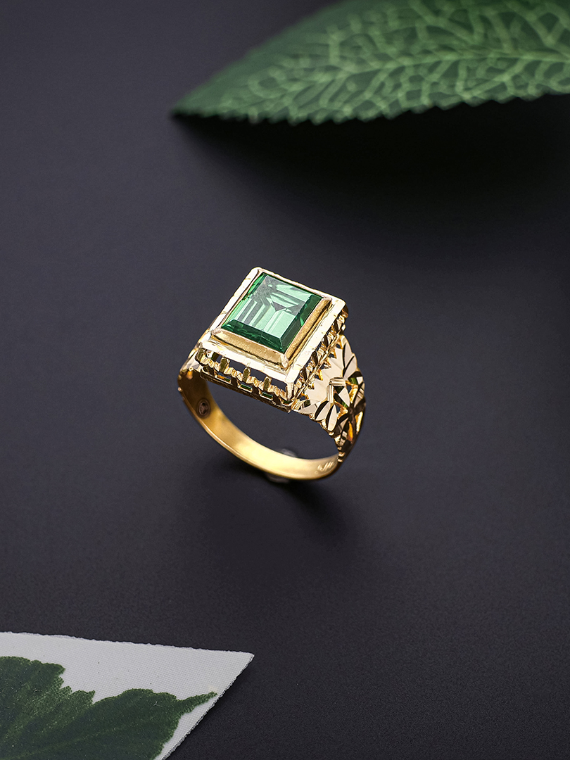 Emerald Majesty Gold Ring For men - 1060011411485 - Image 2