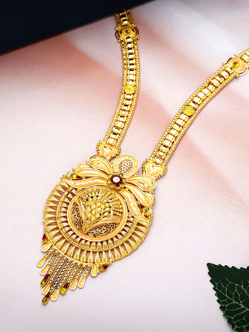 Blooming Beauty Long Gold Necklace-NKSS2050S345 - Image 3