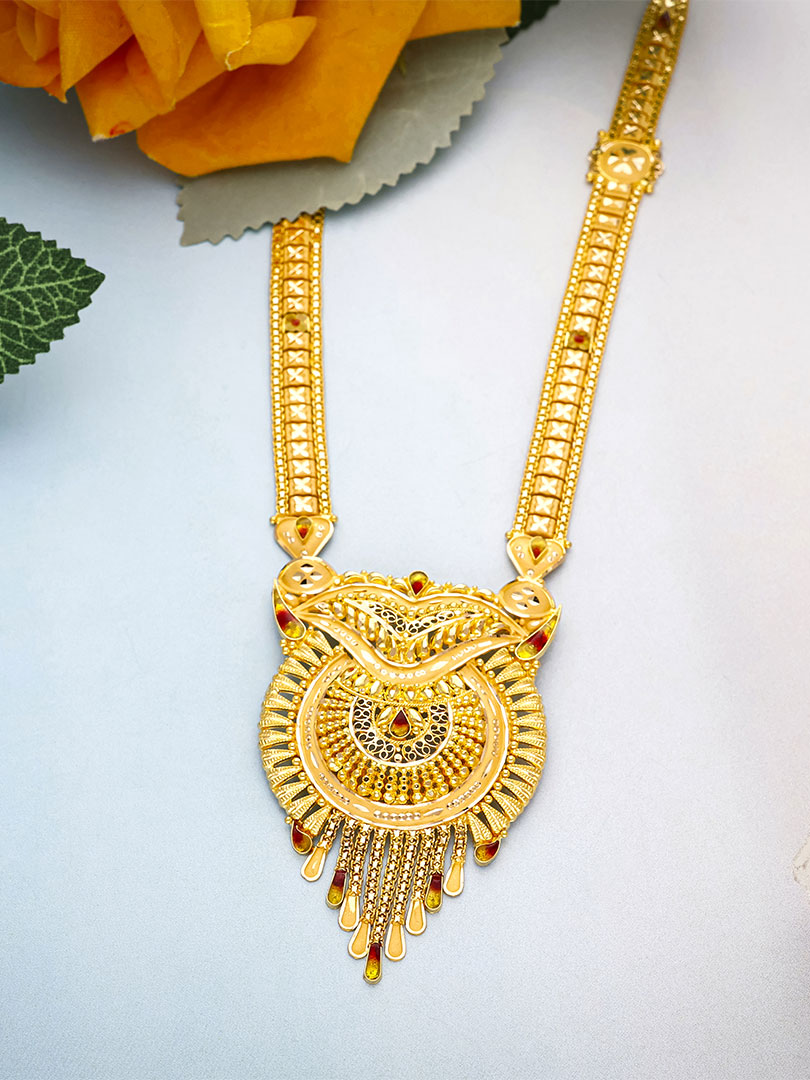 Gilded Serenity Long Gold Necklace-NKSS2052S345 - Image 3