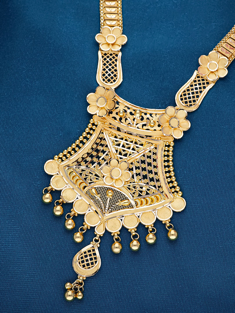 Golden Blossom Long Gold Necklace-NKSS1868S382 - Image 3
