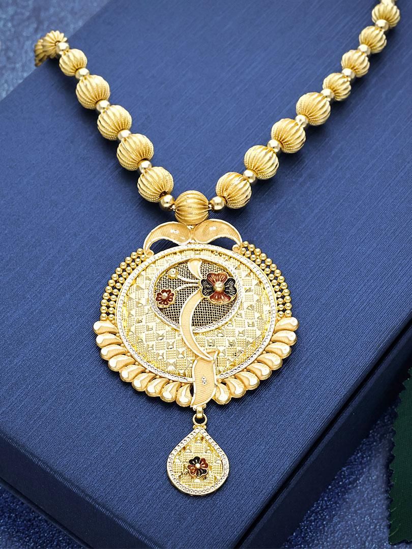 Crowning Glory Long Gold Necklace-NKSL3152S401 - Image 3